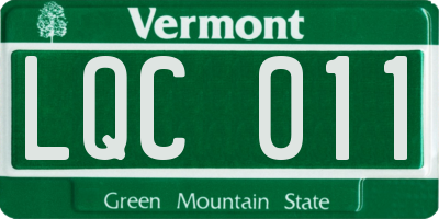 VT license plate LQC011