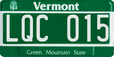 VT license plate LQC015
