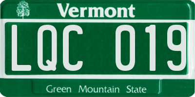 VT license plate LQC019