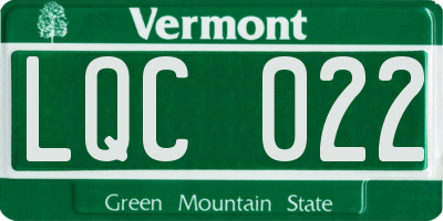 VT license plate LQC022