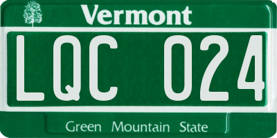 VT license plate LQC024