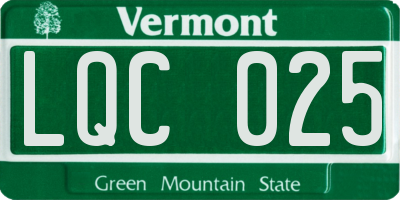 VT license plate LQC025