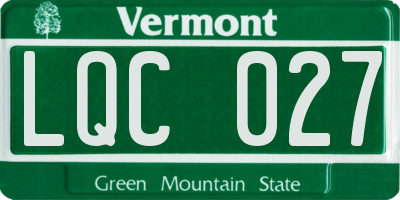 VT license plate LQC027