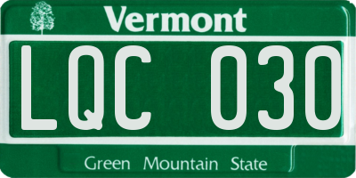 VT license plate LQC030