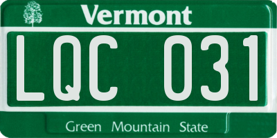 VT license plate LQC031