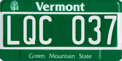 VT license plate LQC037