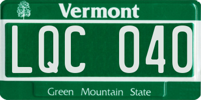 VT license plate LQC040
