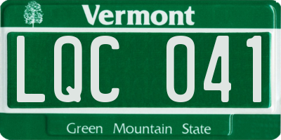 VT license plate LQC041