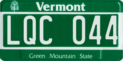 VT license plate LQC044