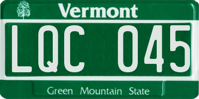 VT license plate LQC045