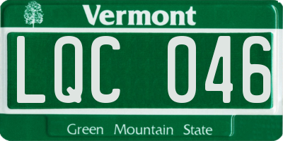 VT license plate LQC046