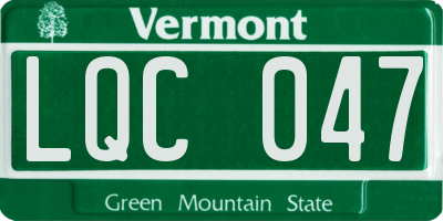 VT license plate LQC047