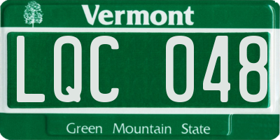 VT license plate LQC048