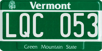 VT license plate LQC053