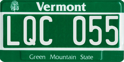 VT license plate LQC055