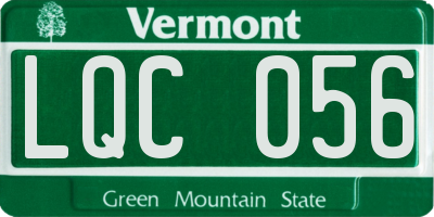 VT license plate LQC056