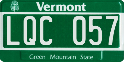 VT license plate LQC057
