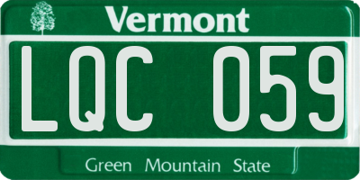 VT license plate LQC059