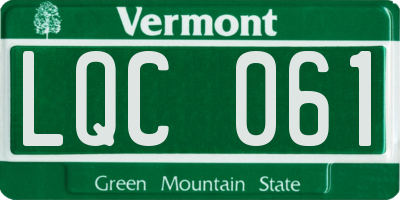 VT license plate LQC061