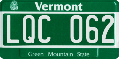 VT license plate LQC062