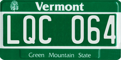 VT license plate LQC064