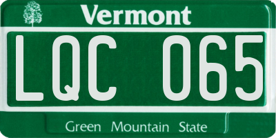 VT license plate LQC065