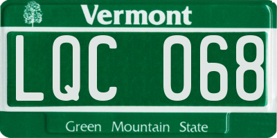 VT license plate LQC068