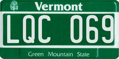 VT license plate LQC069