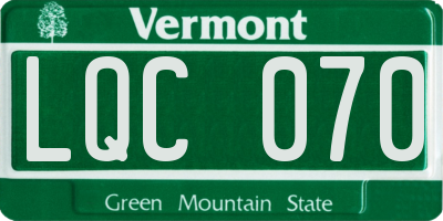 VT license plate LQC070