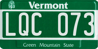 VT license plate LQC073
