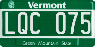 VT license plate LQC075