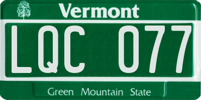 VT license plate LQC077