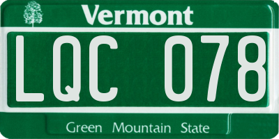 VT license plate LQC078