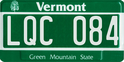 VT license plate LQC084