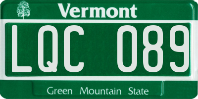 VT license plate LQC089