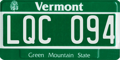 VT license plate LQC094