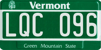 VT license plate LQC096