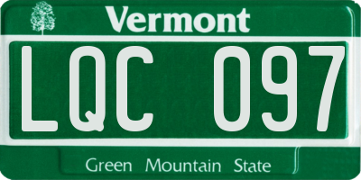 VT license plate LQC097
