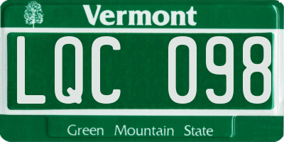 VT license plate LQC098
