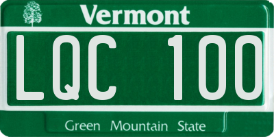 VT license plate LQC100