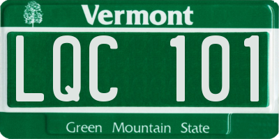 VT license plate LQC101