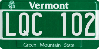 VT license plate LQC102