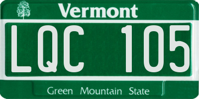 VT license plate LQC105