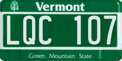 VT license plate LQC107