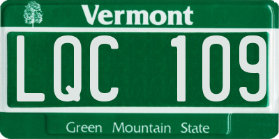 VT license plate LQC109