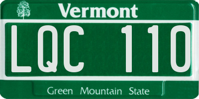 VT license plate LQC110