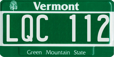 VT license plate LQC112