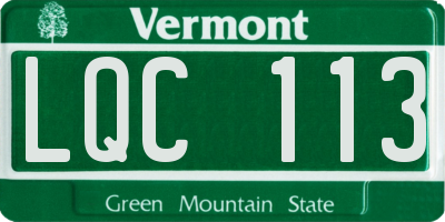 VT license plate LQC113