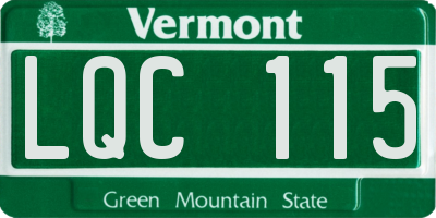VT license plate LQC115