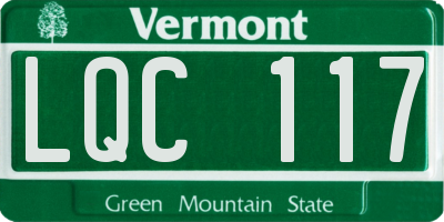 VT license plate LQC117